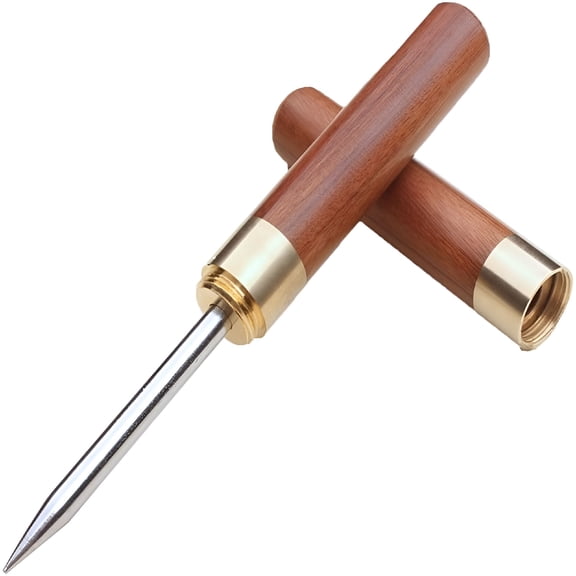EXLEAF 2-Pack Ice Picks with Non-Slip Wooden Handle - Stainless Steel Ice Breaker Tool with Cover for Freezers,Tea Knife,and More