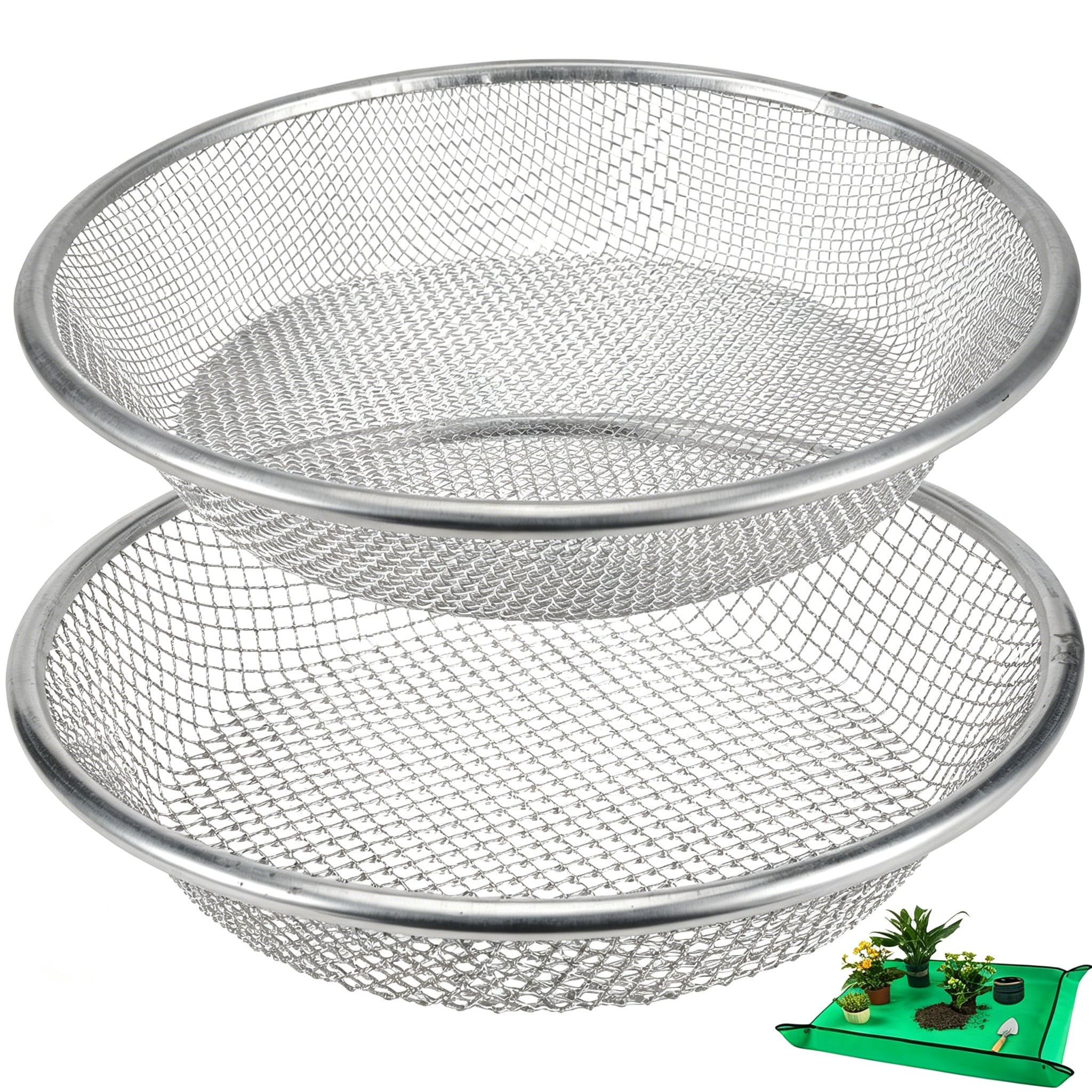 Compester Recipe EXLEAF 2 Pack Soil Sifter for Gardening - Rock Compost Sand Sifter Fits ...