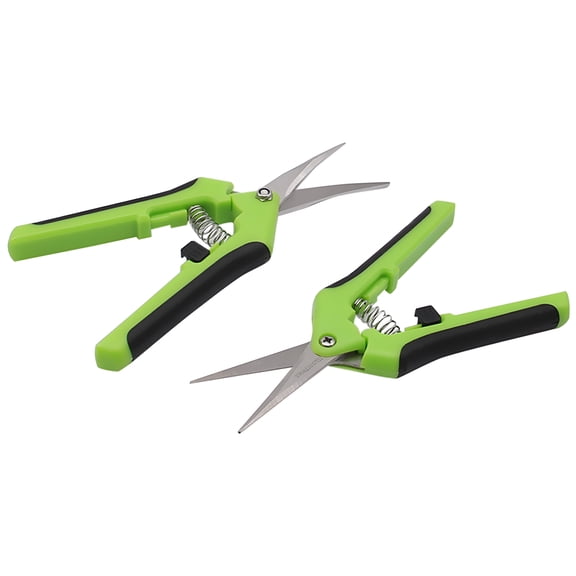 EXLEAF 2-Pack Stainless Steel Garden Shears, Spring Loaded Pruning Scissors with Ergonomic Grip for Flower Cutting & Plant Care