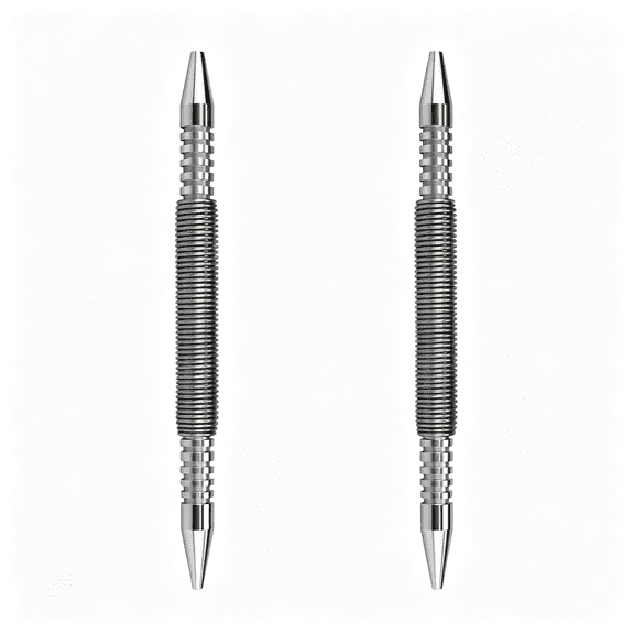 EXLEAF 2 Pcs Dual Head Nail Setter,Spring Loaded Nail Set 3/32&1/8 Hammerless Nail Punch Tool|3500 Psi Striking Force Counter Punch,Double Ended Spring Tools for Metal Wood