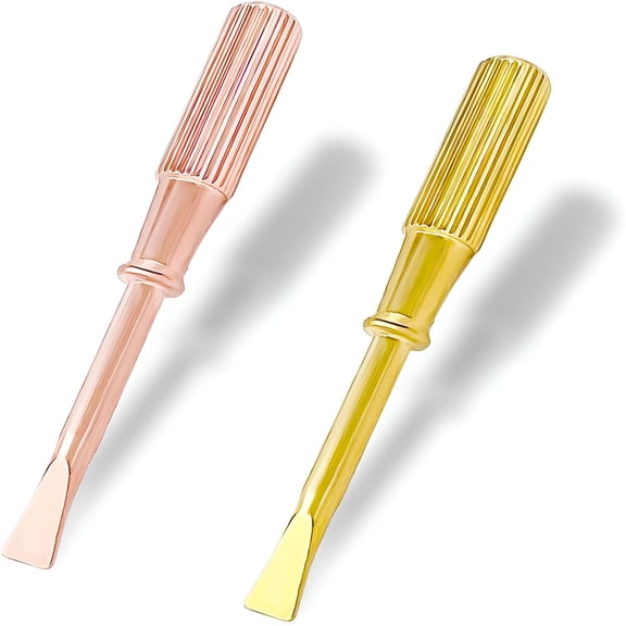 EXLEAF 2 Pcs Screwdriver for Bracelet, Titanium Steel Mini Screw Driver, Bracelet Repair Screwdriver, with Non-slip Handle, Gold + Rose Gold