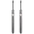 thumbnail image 1 of EXLEAF 2 Pcs Stainless Steel Dead Skin Fork V-Shaped Nail Edge Dead Skin Durable Cuticles Scraper Nail Care Essential Tool to Remove Cuticles from Nails, 1 of 15