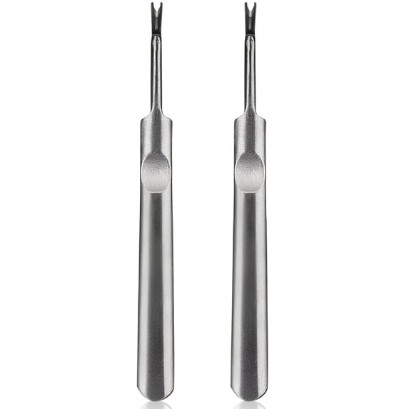 EXLEAF 2 Pcs Stainless Steel Dead Skin Fork V-Shaped Nail Edge Dead Skin Durable Cuticles Scraper Nail Care Essential Tool to Remove Cuticles from Nails