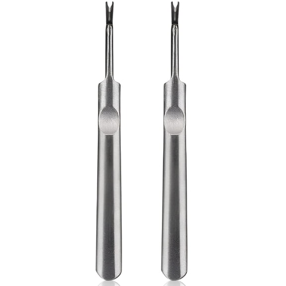 EXLEAF 2 Pcs Stainless Steel Dead Skin Fork V-Shaped Nail Edge Dead Skin Durable Cuticles Scraper Nail Care Essential Tool to Remove Cuticles from Nails