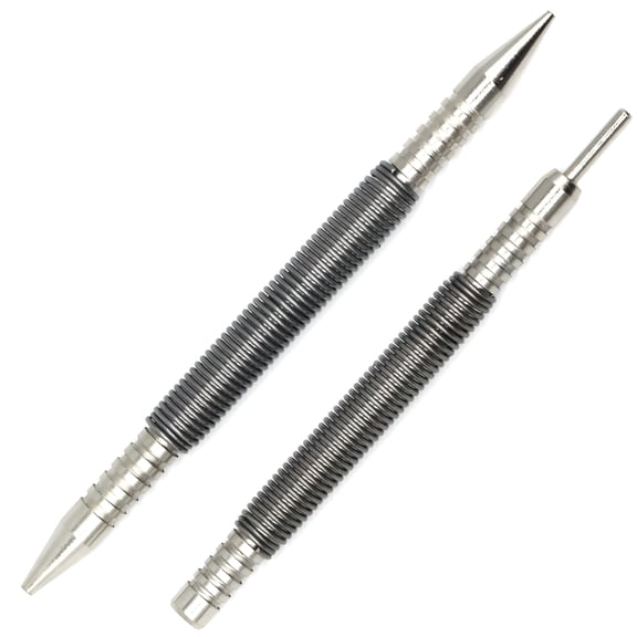 EXLEAF 2 Piece Dual Head Nail Setter And Hinge Pin Punch Set, Hammerless 1/32 & 1/16 Spring Nail Set, 5000 Psi Striking Force Door Pin Removal Tool