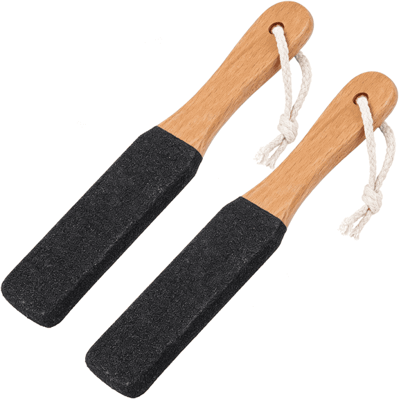 EXLEAF 2 Pieces Foot File Callus Remover Heel Grater Wooden Handle Foot Scrubber Pedicure File Foot Filer for Dead Skin Professional Durable Foot Scraper
