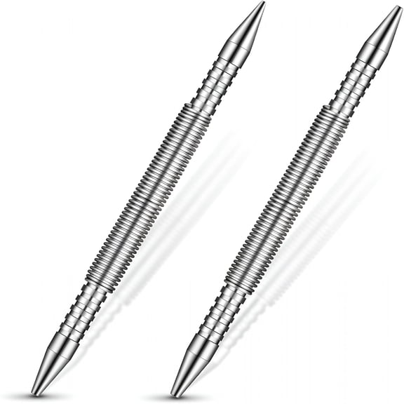 EXLEAF 2 Pieces Spring Loaded Nail Set Spring Nail Punch Hammerless Trim Combination Tool Kit 1/32,2/32,3/32,4/32 Inch Tools for Carpentry 3500 Psi of Impact Striking Force