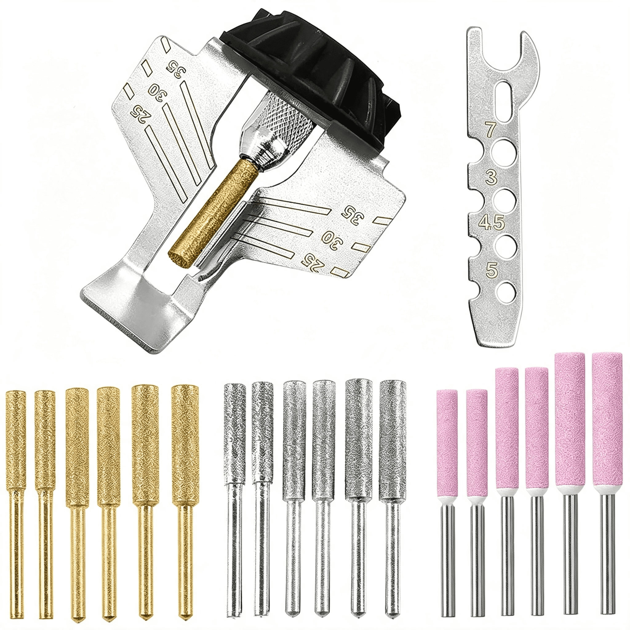 EXLEAF 20 Pcs Angle Guide Chain Sharpener,Chainsaw Sharpening ...