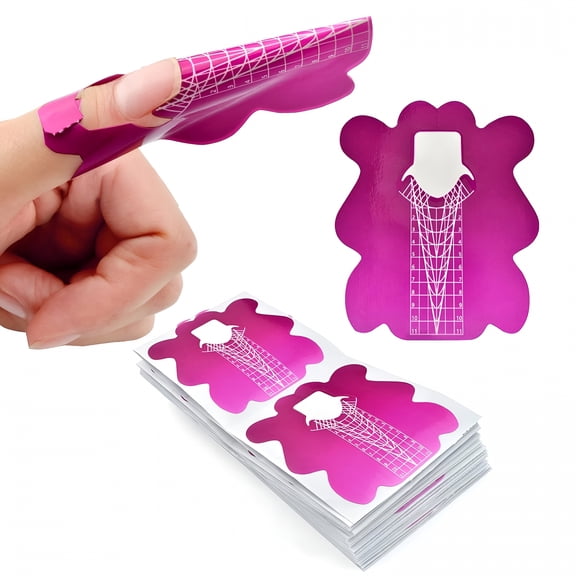 EXLEAF 200Pcs Nail Form Sticky Nail Forms for Builder Gel Reusable Sturdy Nail Extension Forms Nail Forms for Acrylic Nails Builder Gel Nail Forms,Self-Adhesive Paper Nail Forms Molds