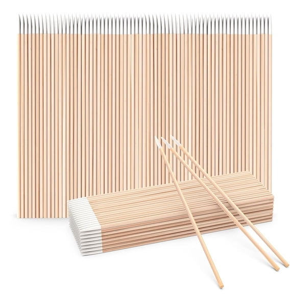 EXLEAF 200Pcs Pointed Cotton Swabs,Disposable Makeup Applicators,4In Microblading Cotton Swab for Eyebrow Tattoo Beauty Make-Up Nail Clean 200Pcs Pointed Cotton Swabs