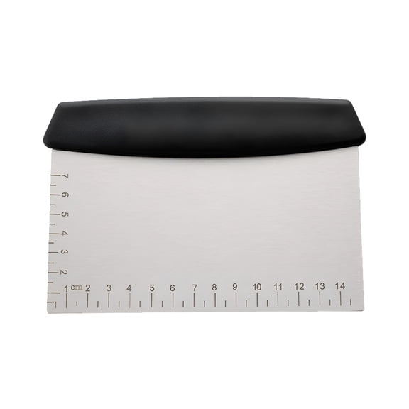 EXLEAF 2026 New 1 Pc Bench Scraper,Stainless Steel Food Scraper Tool,Dough Scraper and Pastry Cutter with Scale,Food Chopper Baking Supplies Kitchen Gadgets Baking Gadget,5.9X4.33 Inch,Black