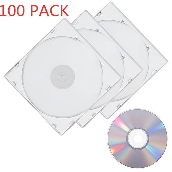 EXLEAF 2026 New 10/50/100Pcs 0.2In Thickness Slim Single Clear Pp Poly Cd Case Blank Disc Replacement Cover Plastic for Home,Office,Studio,Cd Collection,Cd Storage Case
