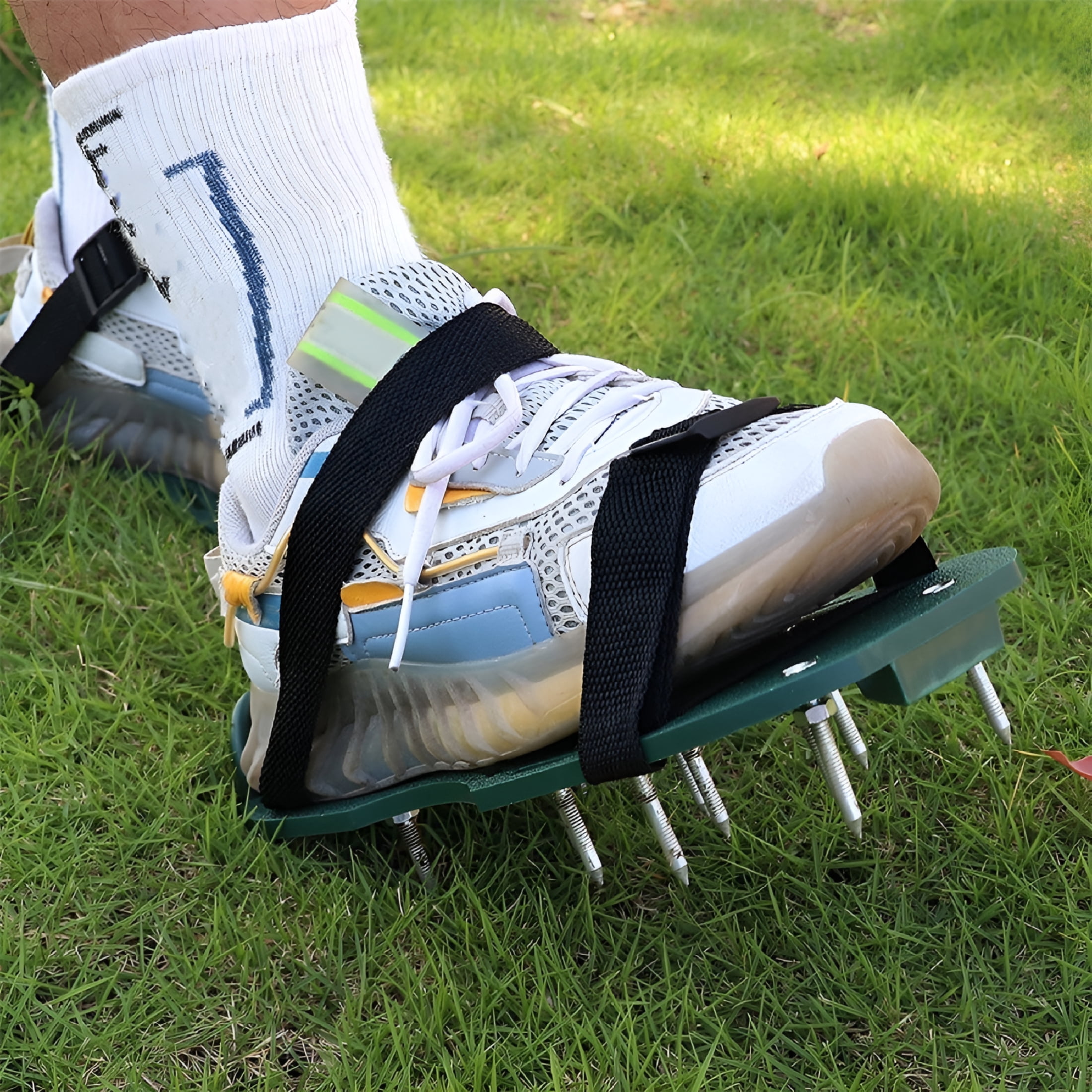EXLEAF 2026 New 10Pcs Nylon Garden Spikes Shoes Strap Easy-Assembly Aerator Shoes Strap Lawn Aerator Tool Gardening Scarifier Strap Garden Nylon Aerator Shoes Strap