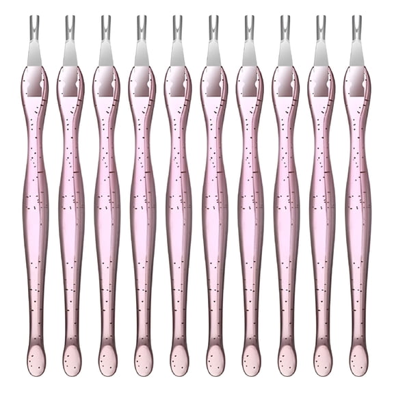 EXLEAF 2026 New 10Pcs Stainless Steel Nail Cuticle Trimmer Remover Cuticle Pusher Nail Cleaner Double Head Dead Skin Cuticle Knife Removal Fork Manicure Tool for Women Nail Kits