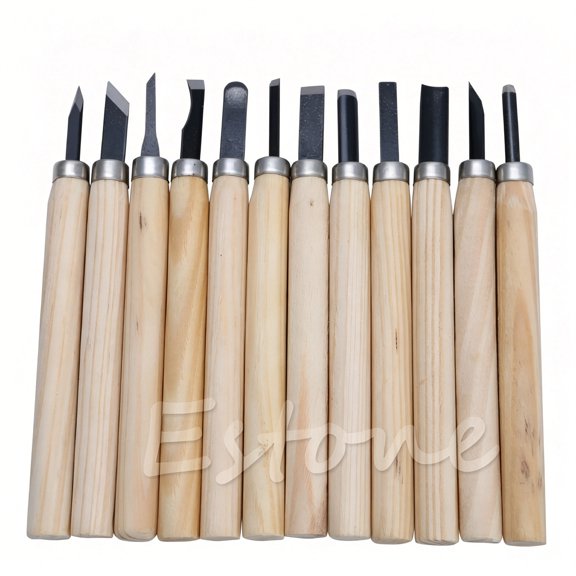 EXLEAF 2026 New 12Pc Professional Wood Carving Hand Chisel Knife Tool Set Woodworkers Gouges for Wood,Carving,Diy,Crafts,Model Making