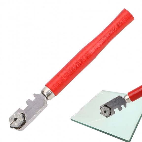 EXLEAF 2026 New 130Mm Portable Glass Cutter Professional Glass Tile Cutter for Windows,Mirrors,Tiles,Crafts Wooden Handle Tool