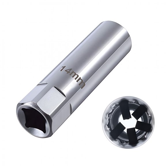 EXLEAF 2026 New 14Mm Car Spark Plug Socket Wrench 12 Point Thin Wall Drive Magnetic for Cars, Motorcycles, Trucks