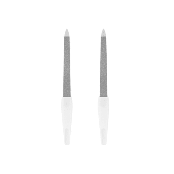 EXLEAF 2026 New 2 Pcs Nail Buffer,Rust-Resistant Stainless Steel and Abs Handle Metal Nail File,Dual-Sided for Efficient Filing Nail Files and Buffers,White