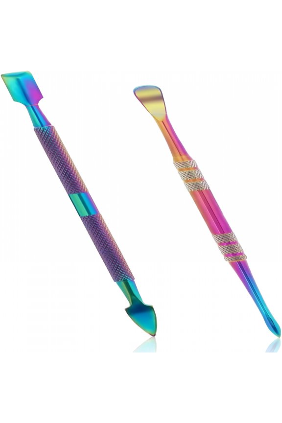 2026 New 2 Pieces Wax Carving Tools,Stainless Steel Carving Wax Tools Rainbow Sculpting Tool Spoon Carving Tool for Wax Dabbing Tool Set Modeling Scraping Shaping(4.7Inch)