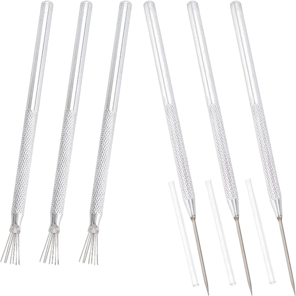 EXLEAF 2026 New 2 Style 6Pcs Clay Needle Ceramic Detail Tools Pottery Sculpture Needle Detail Tool Clay Modeling Sculpture Playdough Pro Needle Texture Tools for Carving Scraping Modeling and Other