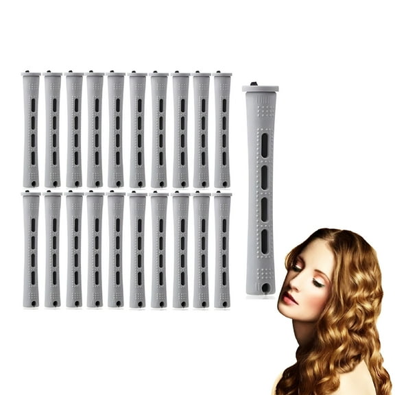 EXLEAF 2026 New 20-Piece Hair Perm Rod Set, 5 Sizes Plastic Cold Wave Rods for Hairdressing, Perming, and Styling - Curlers for All Hair Types