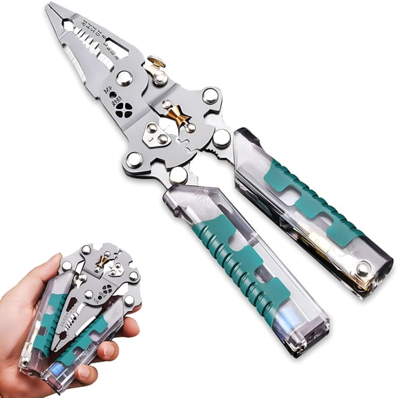 EXLEAF 2026 New 23 in 1 Foldable Wire Stripper Tool with Voltage Test & Dual Alarms,Multifunctional Wire Cutters & Stylus Screwdriver for Cutting & Pulling Cable,Hvac,Car Repair Tool