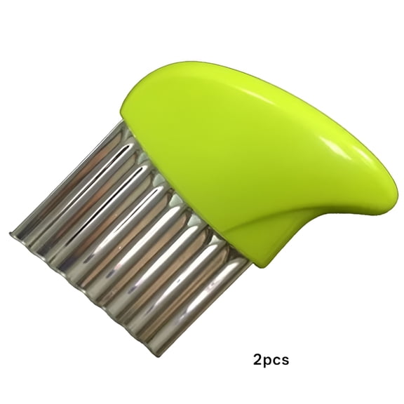 EXLEAF 2026 New 2Pcs Crinkle Cutter,Stainless Steel Waffle Fry Cutter,Wavy Chopper for Veggies Potato Carrots Butter Lettuce,For Preparing Fries,Chips,Salads,Decorative Cuts