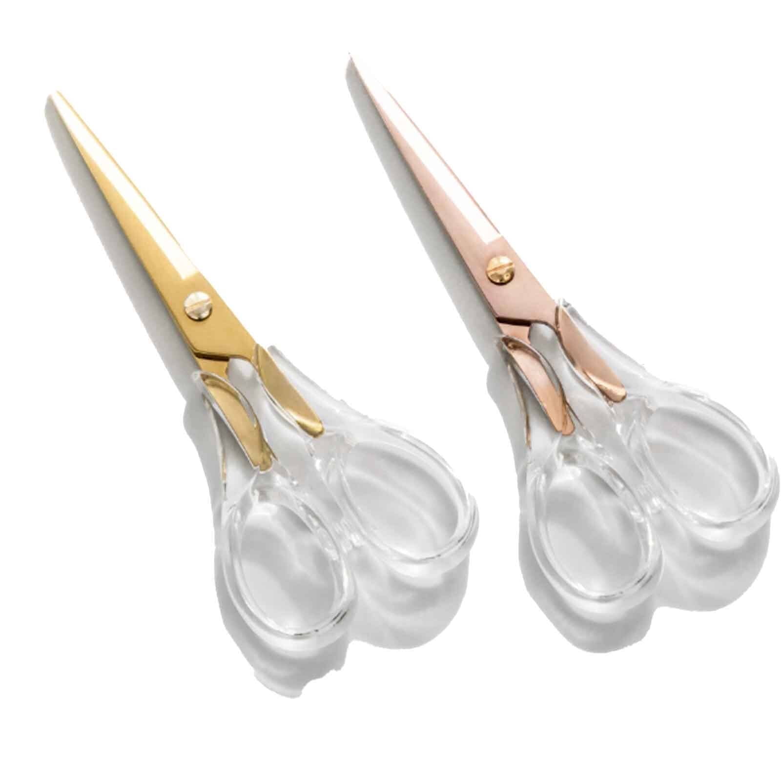 EXLEAF 2026 New 2Pcs Gold Acrylic Scissors,Modern Safety Scissors for ...