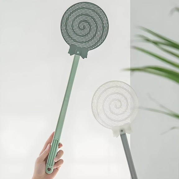 EXLEAF 2026 New 2Pcs Lollipop Fly Swatter Long Handle Heavy Duty Lightweight Hangable Wide Fine Mesh Indoor Outdoor Manual Fly Swat Racket for Home, Garden, Office, Kitchen, Camping, Patio, Travel.