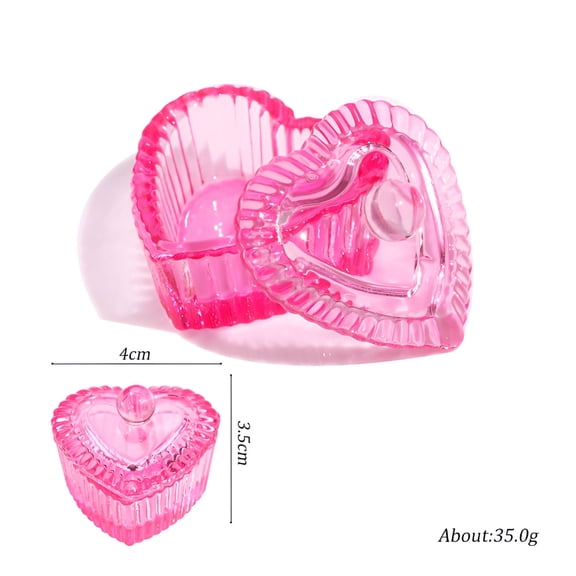 EXLEAF 2026 New 2Pcs Nail Tips Art Dappen Dish with Lid Heart Shaped Glass Powder Monomer Dish Crystal Cup Tools for Manicure and Nail Art