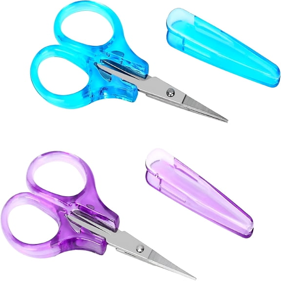 EXLEAF 2026 New 2Pcs Small Scissors All Purpose Craft Scissors Stainless Steel Mini Detail Craft Scissors Precision Straight Fine Tips Design for Paper Cutting,Scrapbooking