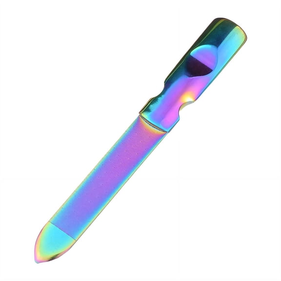 EXLEAF 2026 New 3Pcs Nail Files Double-Sided Fine Tuning Fingernail Files Pu Carry with Ease Metal Nail File for Fingernails Toenails Manicure Pedicure Colorful