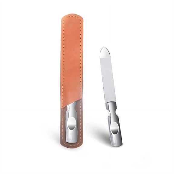 EXLEAF 2026 New 3Pcs Nail Files Double-Sided Fine Tuning Fingernail Files Pu Carry with Ease Metal Nail File Silver for Nail Care Shaping Smoothing Personal Grooming Travel Manicure Pedicure