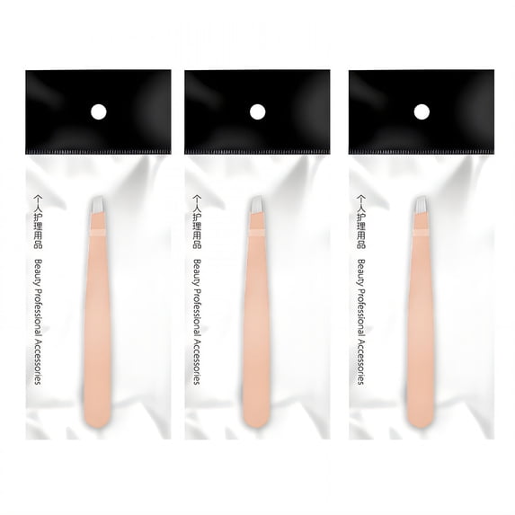 EXLEAF 2026 New 3Pcs Tweezers Slightly Angled Tip Design Long Tweezers Stainless Steel Construction Tweezer for Eyebrow Beauty Style8