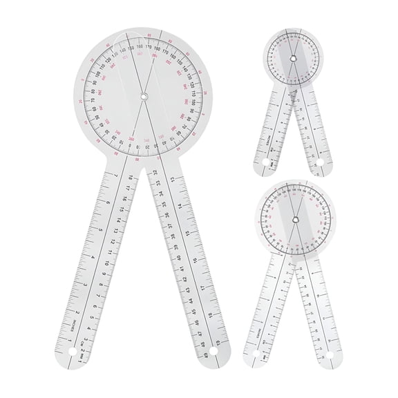 EXLEAF 2026 New 3X Medical Spinal Angle Ruler Protractor Angle Finders Set Transparent 6 8 12 Inch 360 Degree Ruler Wear Resistant for Elbows