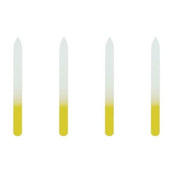 EXLEAF 2026 New 4 Pcs Nail Buffer Precision Tip for Cleaning Glass Nail File 4Mm Thickness for Easy Handling Emery Boards for Nails for Home Salon Travel Yellow