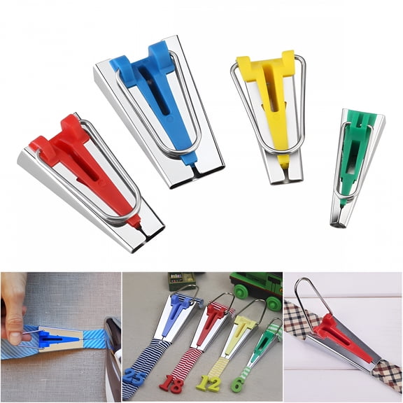EXLEAF 2026 New 4 Sizes Fabric Bias Tape Makers Binding Tools Sewing Quilting for Sewing,Quilting,Binding Fabric,Diy Crafts,Garment Making 6Mm 12Mm 18Mm 25Mm