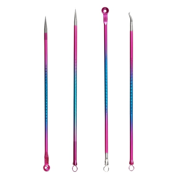 EXLEAF 2026 New 4Pcs Needle Blackhead Remover Pimple Extractor Popper for Acne Comedone Blemish Whitehead Zit Removal Tool