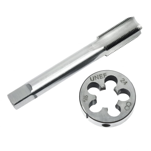 EXLEAF 2026 New 5/8''-24 Tap and Die Set High-Speed Steel Right-Hand Thread for Thread Restore for Workshop, Garage, Metalworking, Diy Repairs