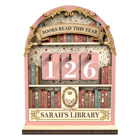 EXLEAF 2026 New 5.9" Books Read Counter|Wood Book Tracker|Book Lover Gifts for Women|Gifts Accessories for Book Lovers, Bookworm, Bookclub Stocking Stuffers|Valentines Day Gifts