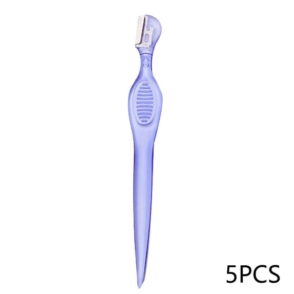 EXLEAF 2026 New 5Pcs Eyebrow Trimmer Safe,Comfortable Plastic Handle Hair Shaving Razors,Short Blade for Precision Trimming High-Quality Stainless Steel Blade Blade Women Face Care,Purple