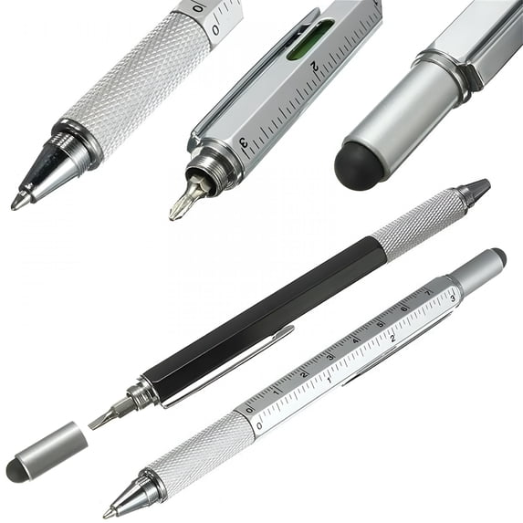 EXLEAF 2026 New 6 in 1 Multitool Pen,Cool Gadgets for Men,16Pcs Multitool Pen with Ruler Level Refills Screwdriver Stylus,Unique Tech Tool Pen Gift for Husband Dad Father Friend