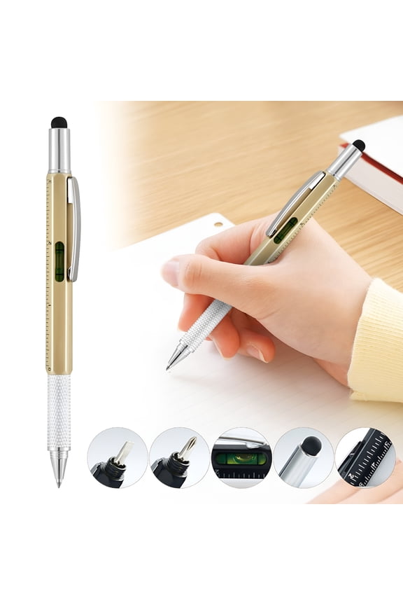 2026 New 6 in 1 Multitool Pen,Cool Gadgets for Men,16Pcs Multitool Pen with Ruler Level Refills Screwdriver Stylus,Unique Tech Tool Pen Gift for Husband Dad Father Friend
