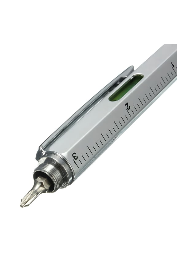 2026 New 6 in 1 Multitool Pen,Multitool Tech Tool Pen for Men,Plastic Construction Tools Gadget Stocking Stuffers Gifts for Dad Husband Father-Silver,3Pcs