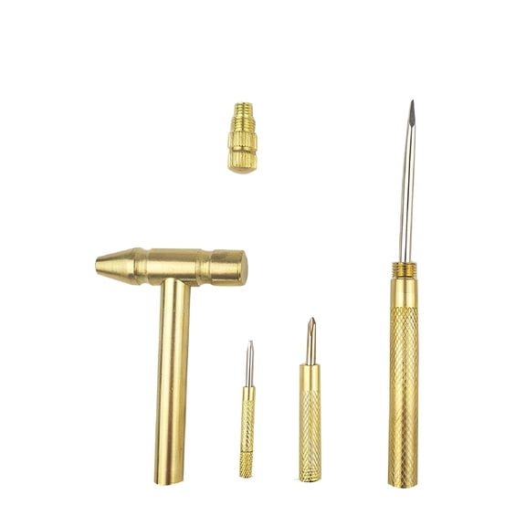 EXLEAF 2026 New 6 in 1 Small Copper Hammer for Maintenance Use with Comfortable Handle and Magnetic Bits for Home Repair,Electronics Fix,Watch Repair,Diy Projects,Workshop Use