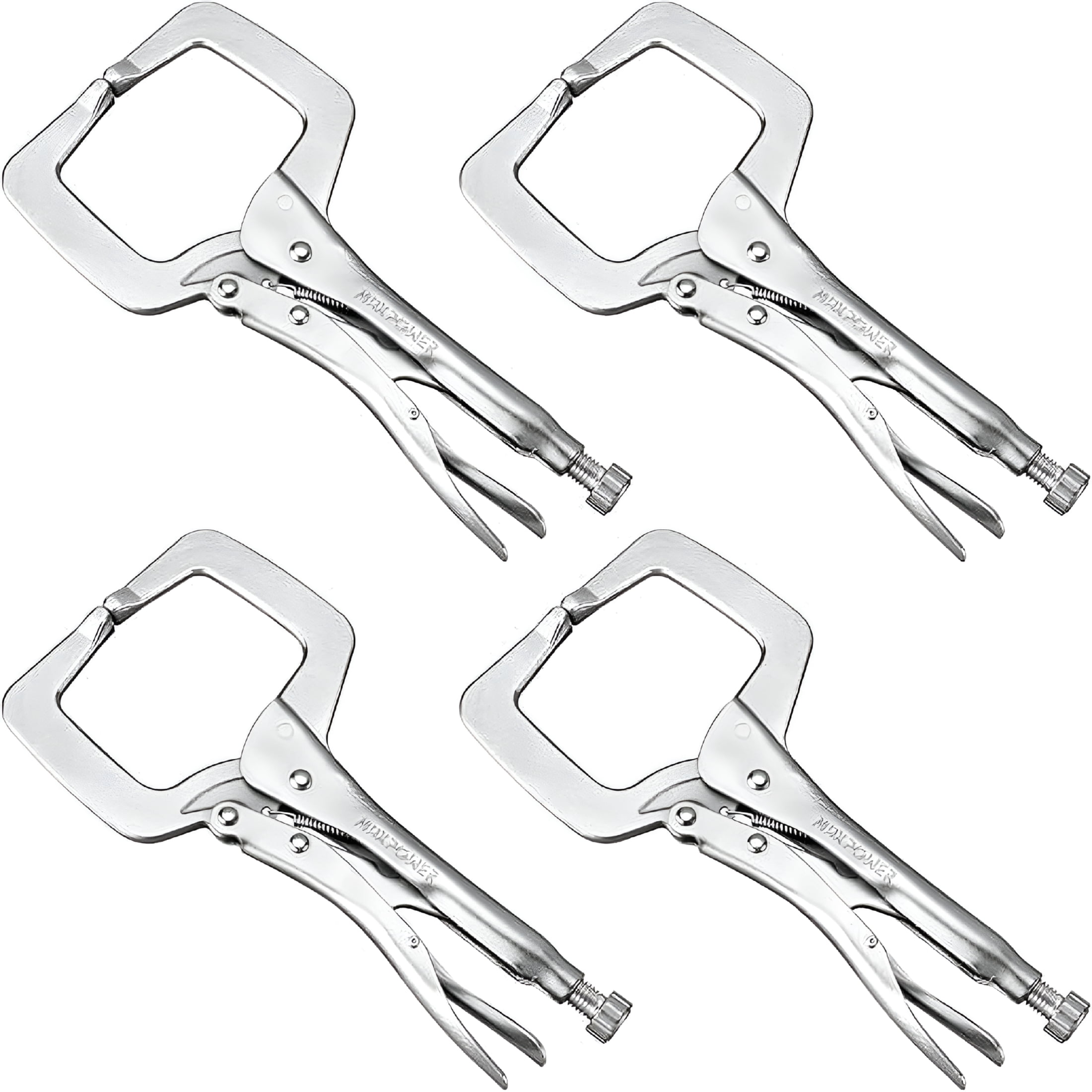 EXLEAF 2026 New 6 Inch C Clamp Locking, 4Pcs Heavy Duty Welding Clamps Pliers Set Vise Grip Clamps with Swivel Pad for Electrician Maintenance, Wood Working, Welding and Craftsmen Home Workshop
