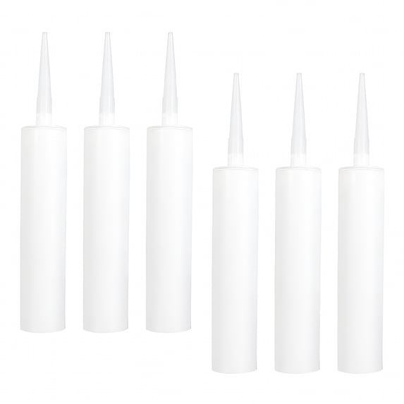 EXLEAF 2026 New 6 Pcs Empty Plastic Bottle Tile Caulk Guns Tubes Reusable Refillable Sealant Clear Duct Tape for Bathroom,Kitchen,Window,Door,Craft