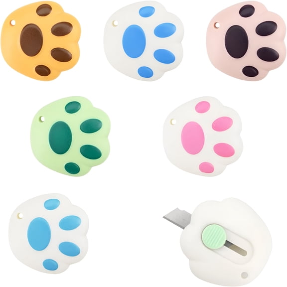 EXLEAF 2026 New 6 Pcs Mini Shrink Wrap Box Opener: Retractable Box Parcel Opener Plastic Letter Cutter Sharp Blade Box Cutter Utility Knife Portable Express Box Opener with Hanging Hole