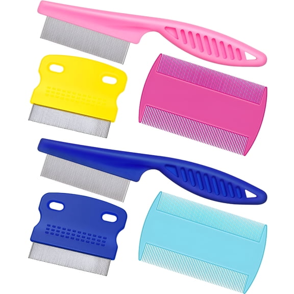 EXLEAF 2026 New 6 Pieces Pet Lice Combs Dog Grooming Flea Comb Cat Tear Stain Comb for Removal Dandruff, Hair Stain, Nit