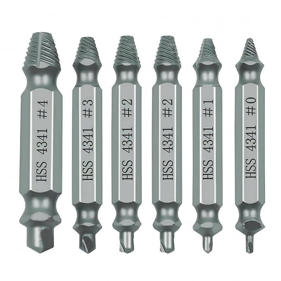 EXLEAF 2026 New 6Pcs Broken Screw Extractors Set Stripped Damaged Screw Remover Tool, for Automotive, Repair, Workshop, Home Improvement, Rusted Screws, Tool Restoration.